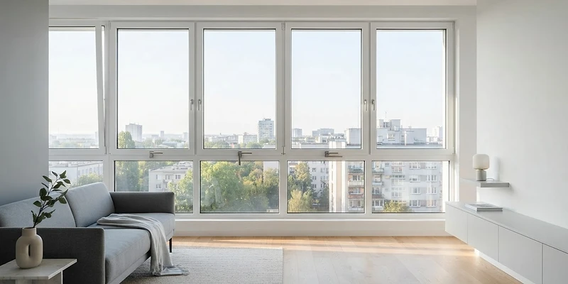 Ferestre termopan PVC albe moderne în apartament luminos în Ploiești